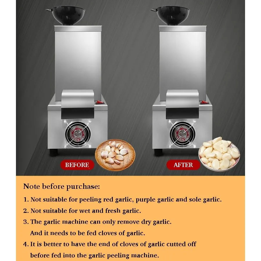 Commercial Electric Garlic Peeler Garlic Cloves Peeling Tool Stainless Steel Garlic Peeler Machine for Restaurants Barbecue Sho