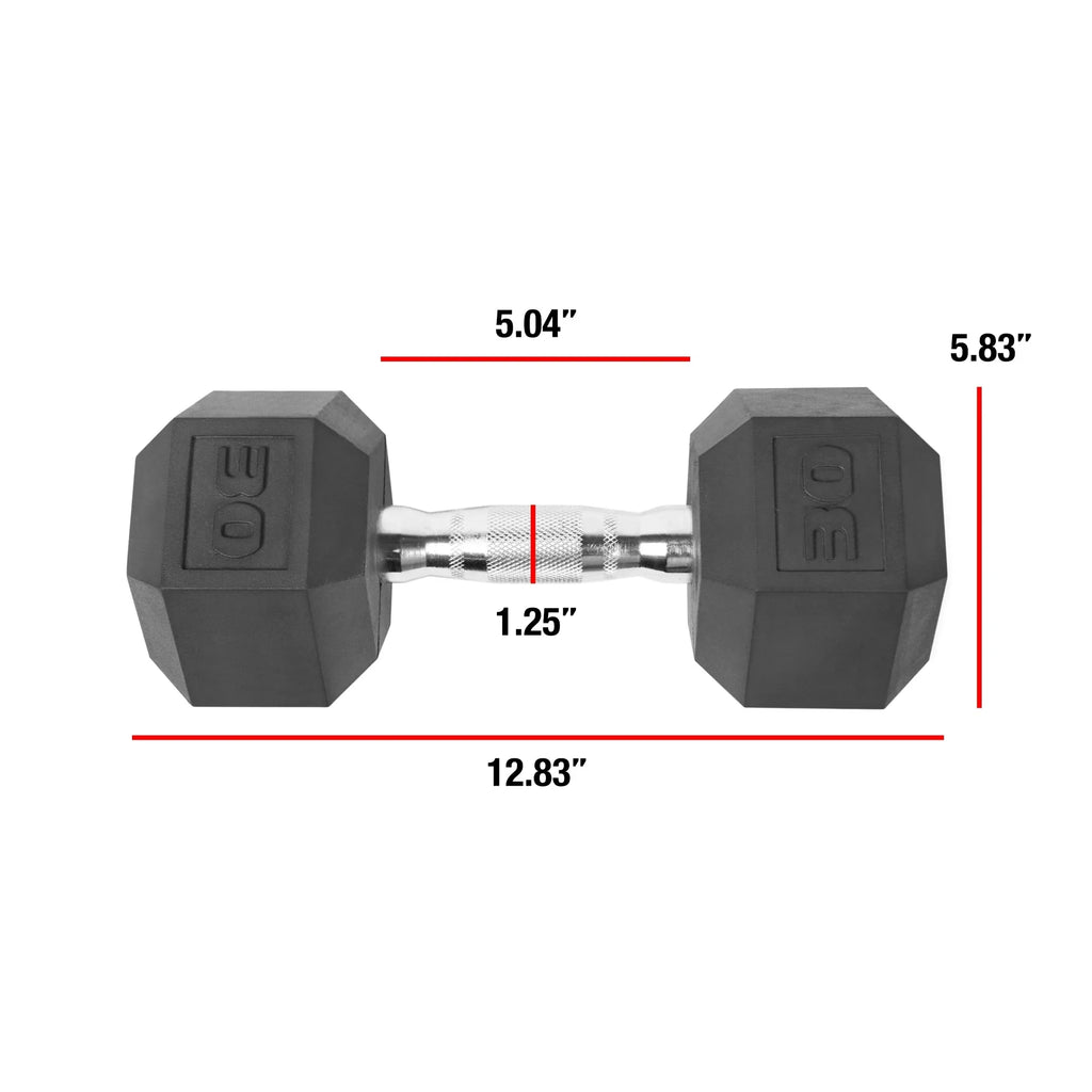 (2 pack)  Barbell Coated Hex Dumbbell, Single 30 lbs