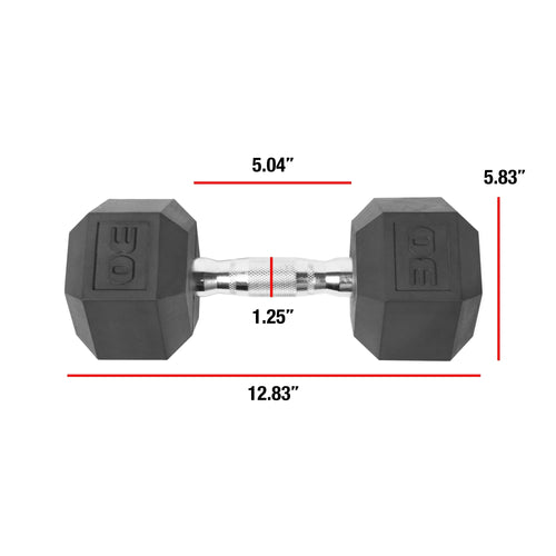 (2 pack)  Barbell Coated Hex Dumbbell, Single 30 lbs