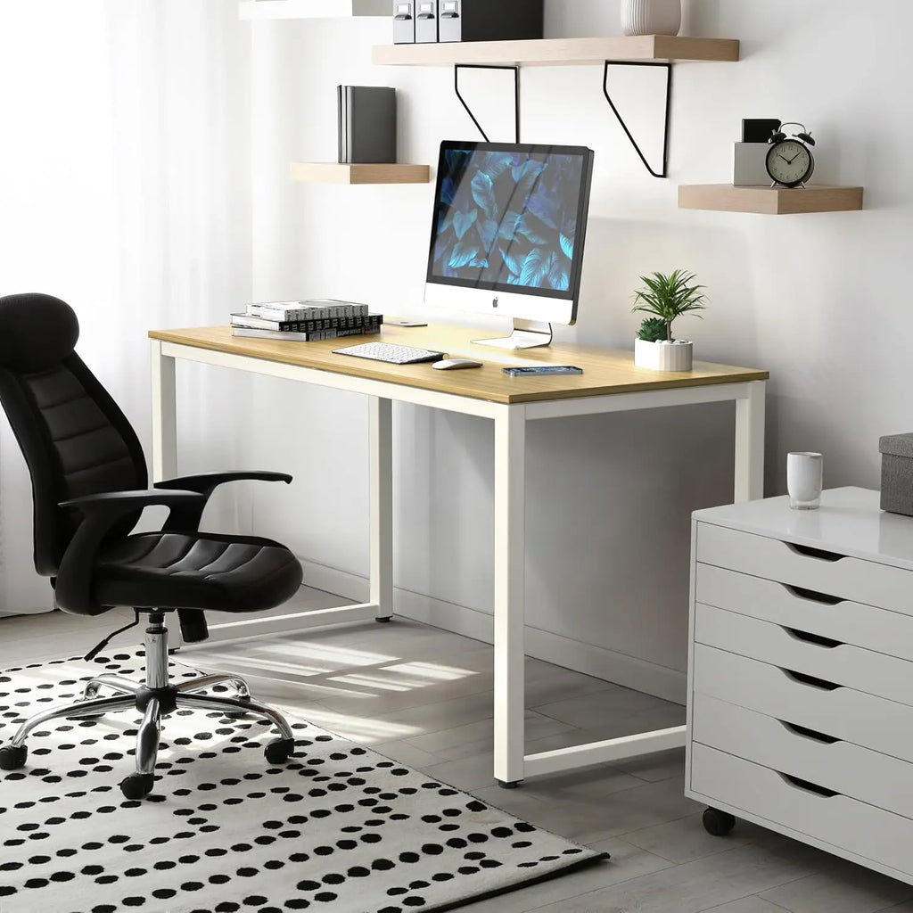 48-Inch Oak Office Computer Desk - Commercial Grade, Spacious Workstation for Business Environments