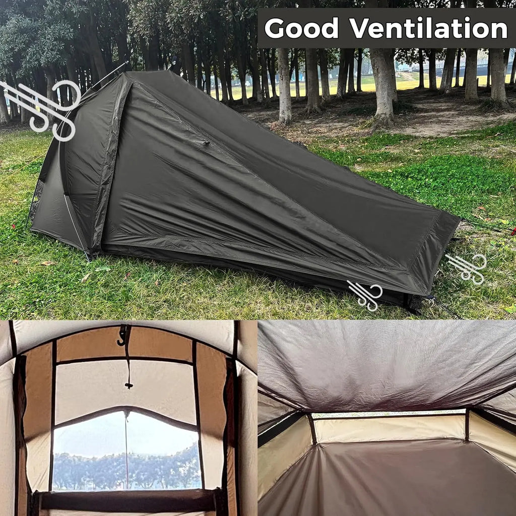 Ultralight One Person Tent with Rainfly, Easy Setup for 3-Season Camping Hiking Backpacking