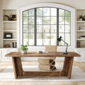 Executive Desk, Brown Computer Desk, Industrial Simple Study Writing Table, Large Workstation Business Furniture for Home Office