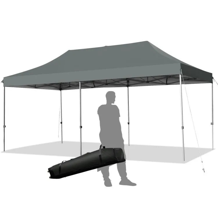 10 x 20' Outdoor Pop Up Canopy Tent Adjustable Folding Heavy Duty w/Carrying Bag