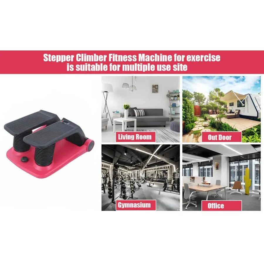 Air Stair Climber Stepper Machine for Home Cardio Training Adjustable Resistance with Comfortable Foot Pedals Compact Design Bl