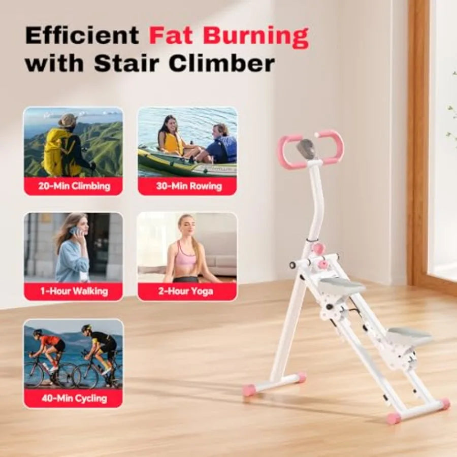 Home Vertical Climber Full-Body Cardio Machine with Adjustable Handles Steel Frame Digital Monitor