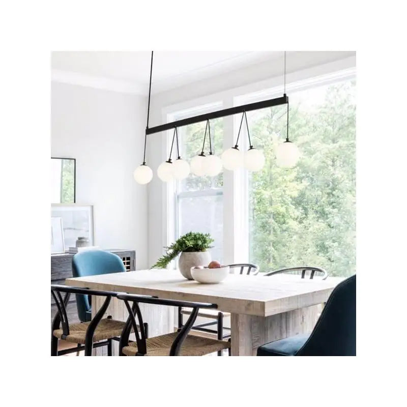 8-Light Sphere Globe Chandelier Kitchen Pendant Light - Modern Lighting Fixture, Perfect for Dining Room and Living Space