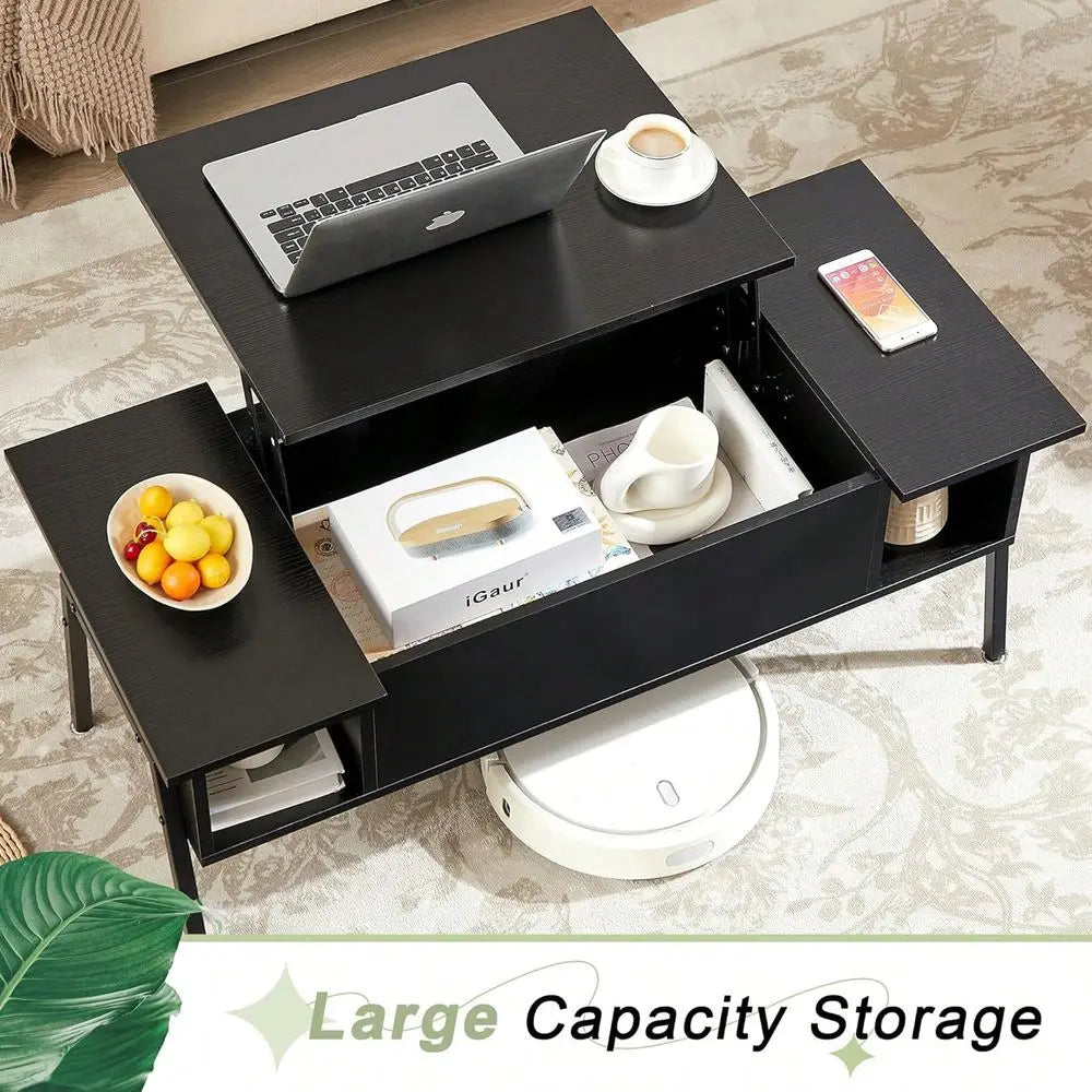 Lift Top Coffee Table For Living Room,Small Coffee Table With Storage, Adjustable Shelf And Storage Compartment, Mid Century Mo