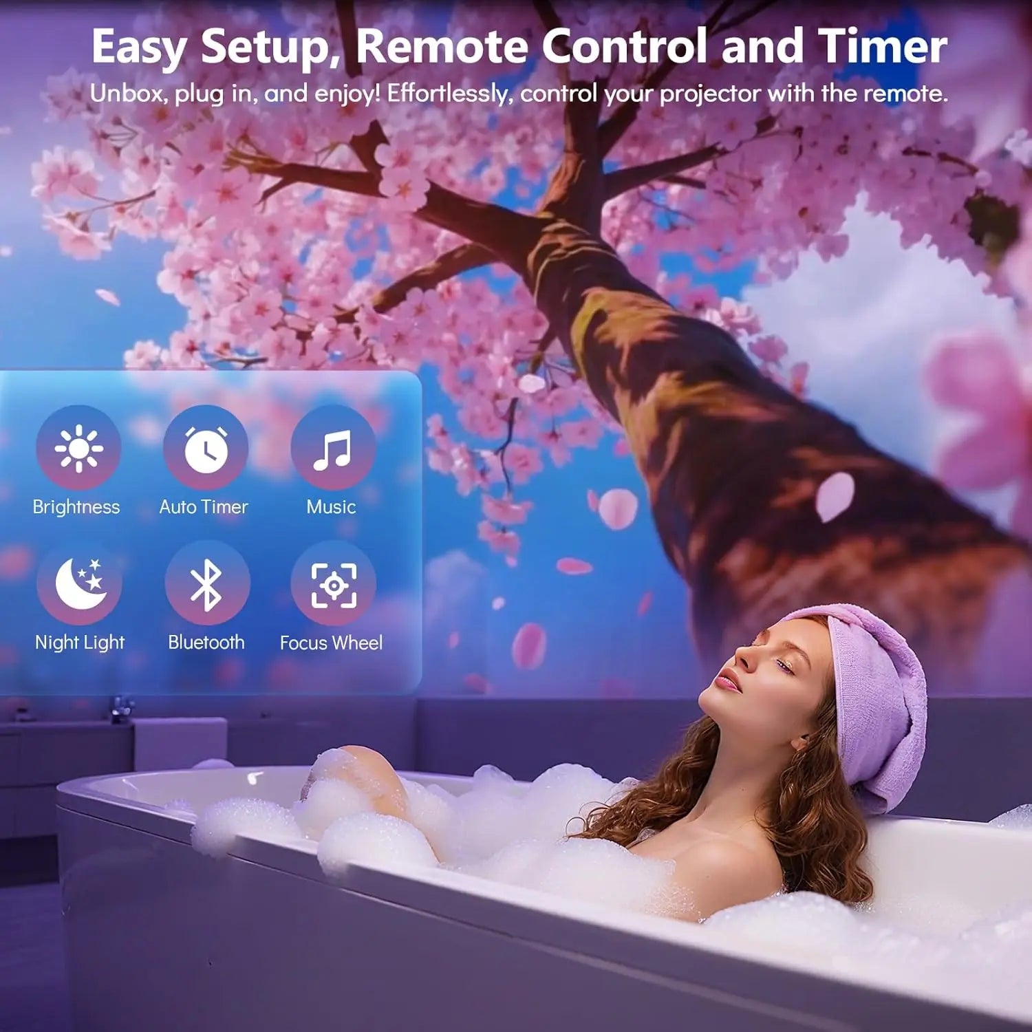 HD 3D Galaxy Projector with Bluetooth Speaker, Remote, Timer, Night Light for Kids Bedroom Decor and Birthday Gifts