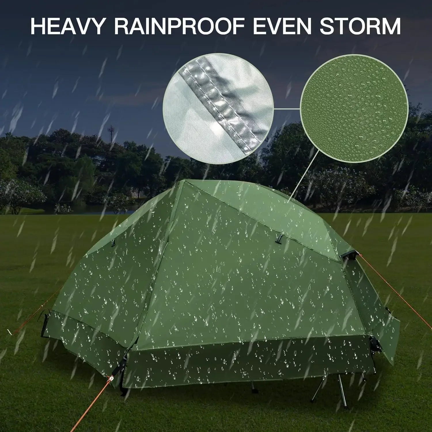 wCamping Cot Tent - Waterproof 1-Person Off-Ground Combo Cot Bed for Adults Portable Easy Set-up Tent Outdoor Shower