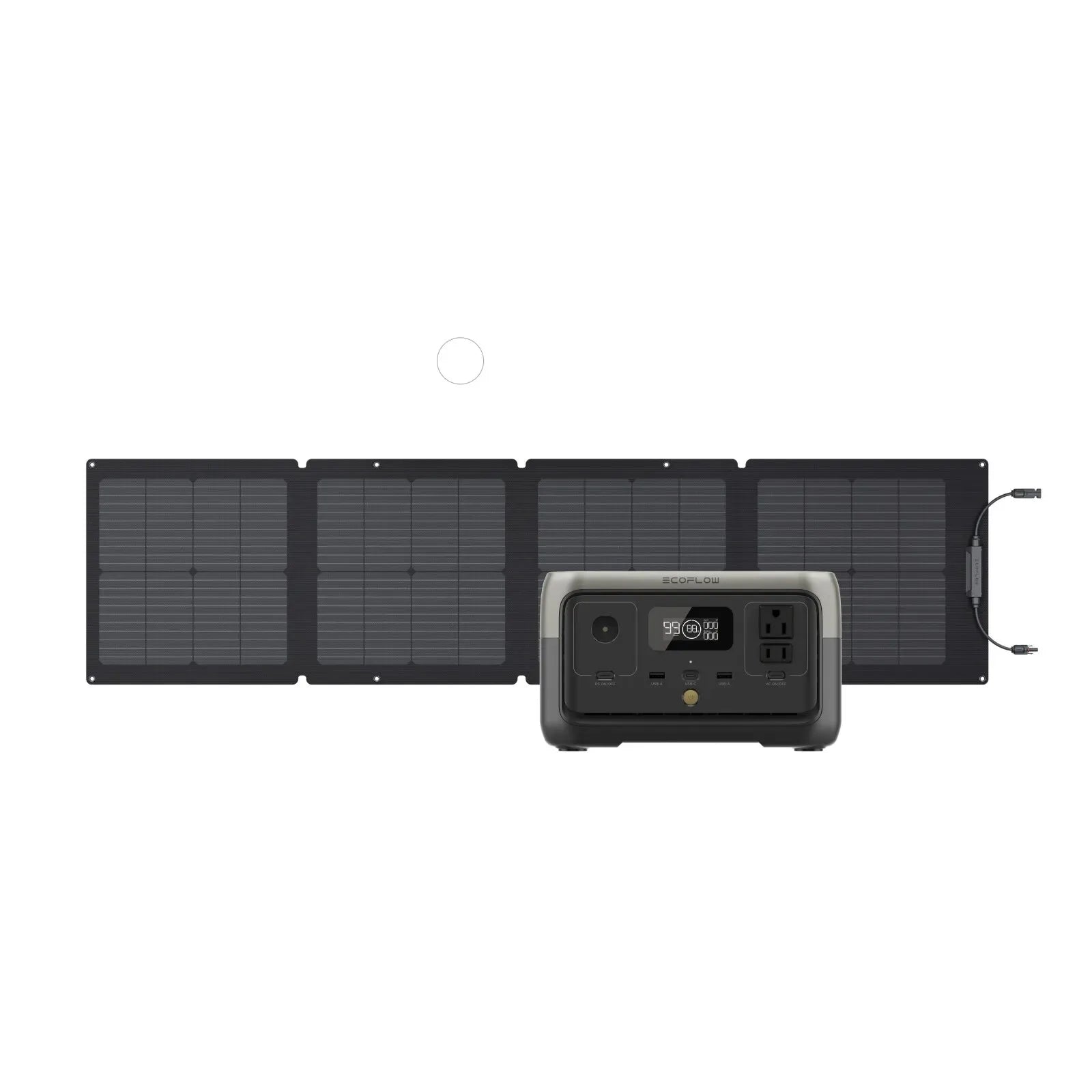 ECOFLOW RIVER 2 Portable Power Station for Cable, 256Wh LiFePO4 Battery, 1-Hour Fast Charge, Up to 600W AC Outlets