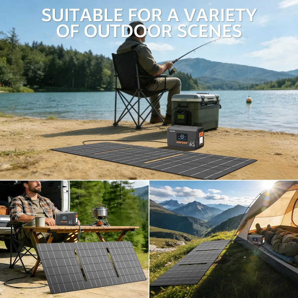 Portable Solar Generator 135W with 30W Panel, AC Outlet for Camping, Home & Outdoor Emergency Power