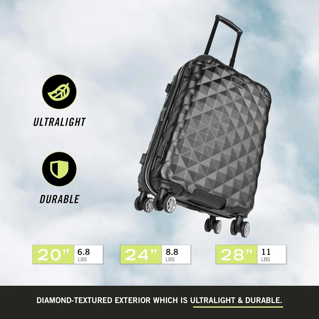 Lightweight Hardside Expandable 8-Wheel Spinner Travel Luggage, Lavender, 24-Inch Checked Suitcase for Easy Packing