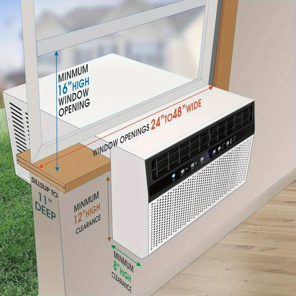 12, 000 BTU/10, 000 BTU Window Air Conditioners, U-Shaped Air Conditioner Window Unit Cools Up To 550 Sq. Ft, 6 Modes 24H Timer