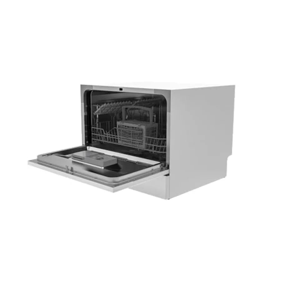 Counter Top Dishwasher 6 Place Settings Portable White Compact Efficient Cleaning for Small Kitchens