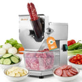 Commercial 3mm Sausage Garlic Slicer 200W Electric Ham Slicing Machine with Automatic Feed Stainless Steel Meat Vegetable Cutte