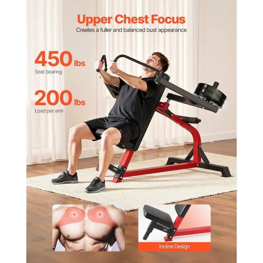 VEVOR Incline Chest Fly and Rear Delt Fly Machine 450 LBS Chest Machine Adjustable Fitness Chest Bench Set Home Gym Equipment f
