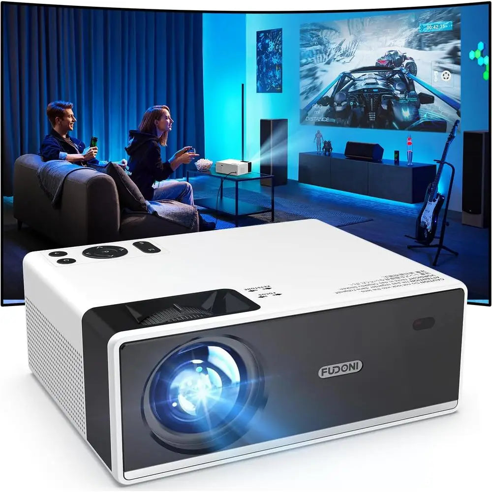 4K Compatible 1080P Home Theater Projector, 300 ANSI Lumens, Max 300 Display, Supports HDMI/USB/VGA/Laptop/TV Stick