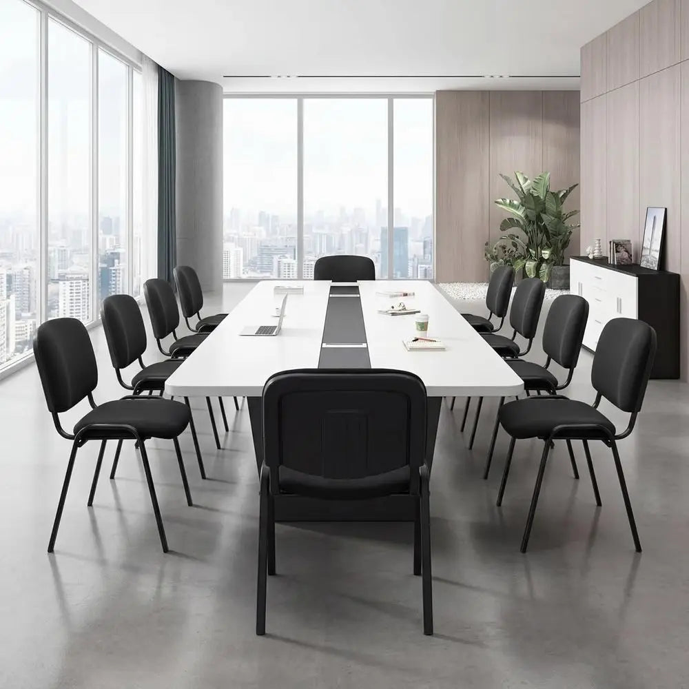 Mesh Office Chairs Set of 5, Stackable Armless Chairs for Conference Rooms, Waiting Area Seating with Metal Base, Ideal for Trai