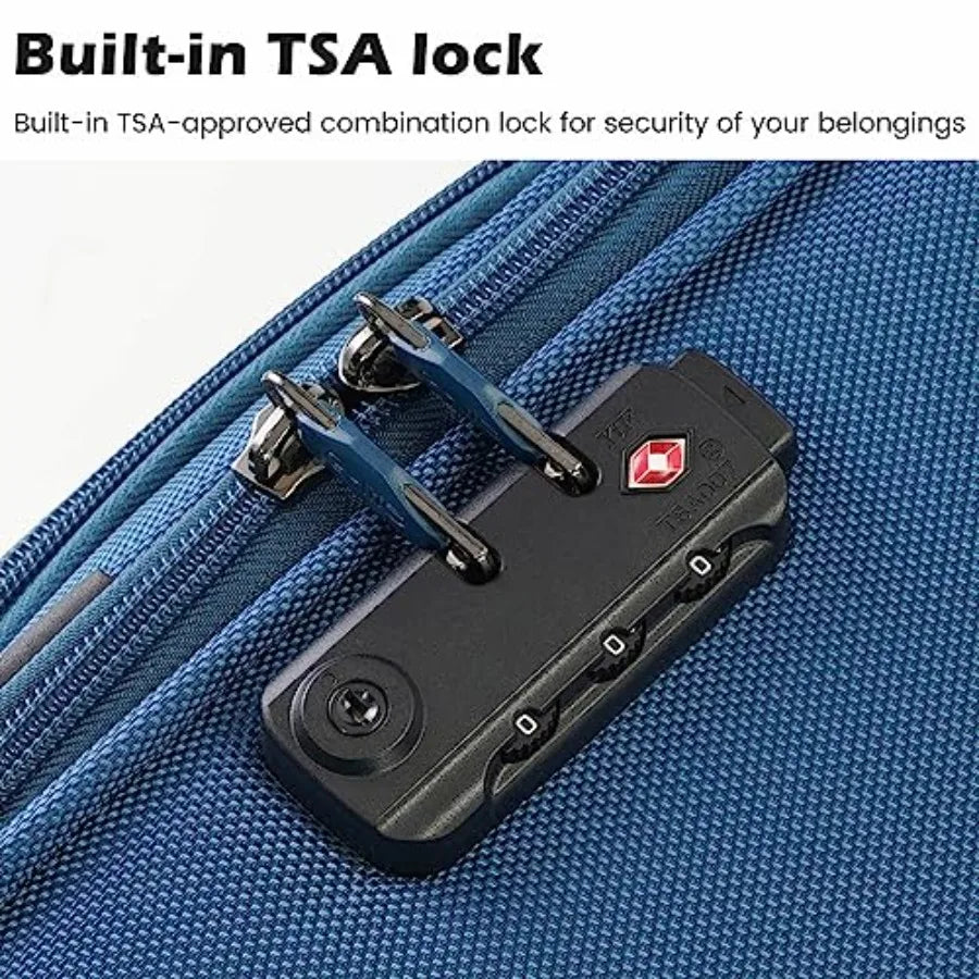 Luggage 4 Piece Set Suitcase Spinner TSA Lock Softshell Lightweight Purple Silver