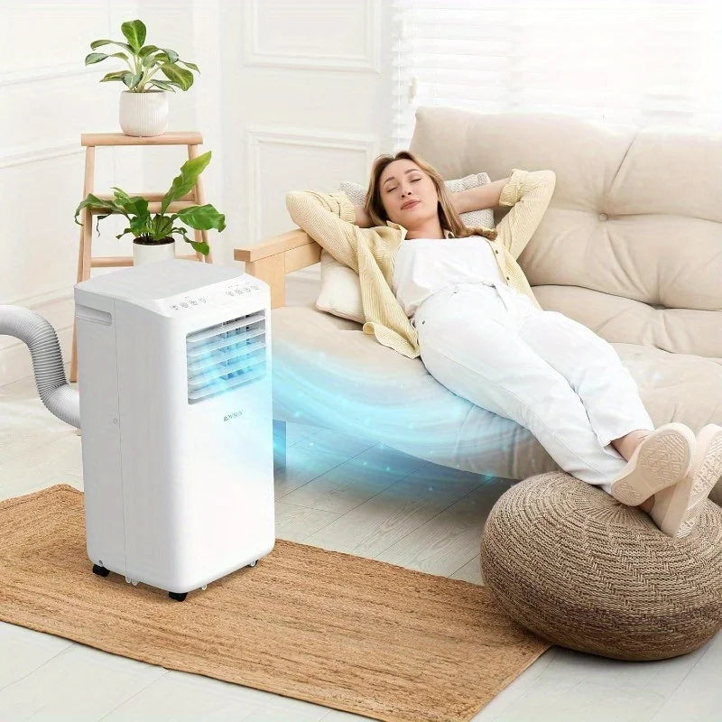 Smart 10000 BTU Portable Air Conditioner with Heat, 4-in-1 Cooler, Heater, Dehumidifier & Fan, Room Mobile AC Unit with Remote &