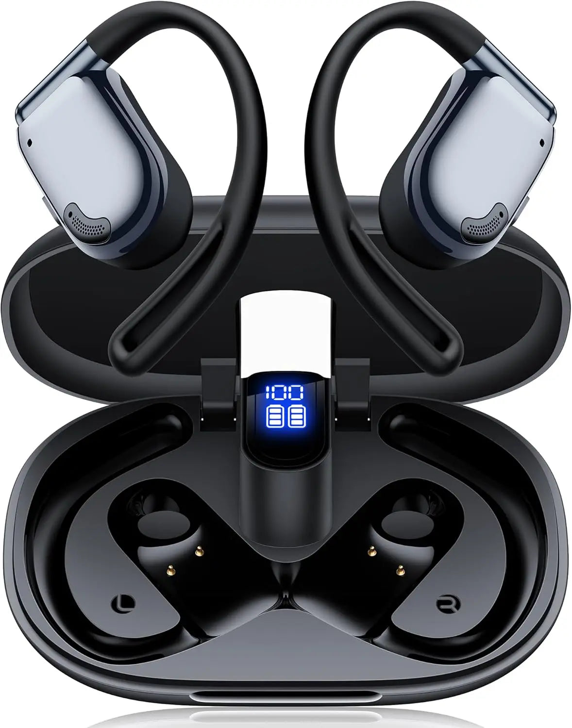 AI Translation Earbuds with Real-Time 164 Languages, 90H Battery, Bluetooth & LED Display for Travel Business Learning