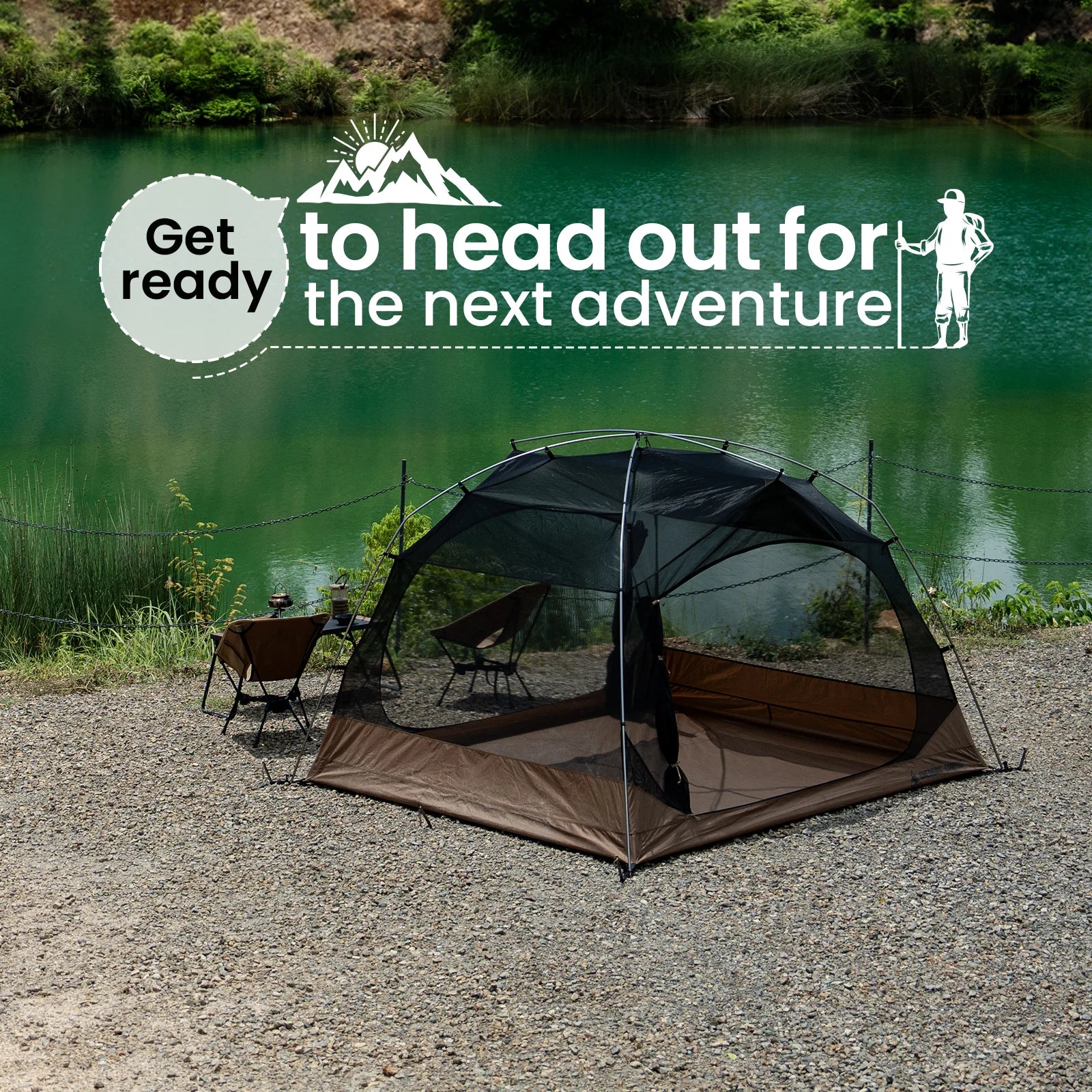 OneTigris JOVIAN Camping Tent 3-Season 4-Person Dome Tent Outdoor Backpacking Shelter With Tent Bottom Waterproof Floor Mat