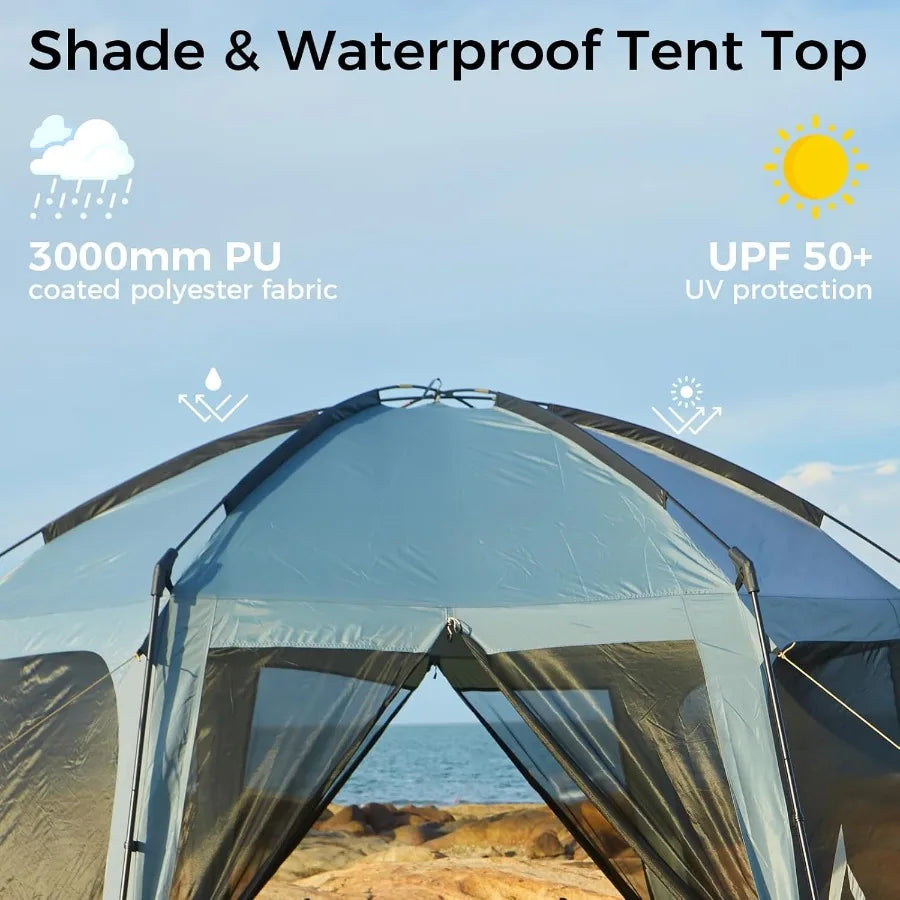 Screen Tent Camping Tent for 6-8 Person 12' x 12' Portable Screen House Room with Detachable Sunshade for Camping Garden Backya