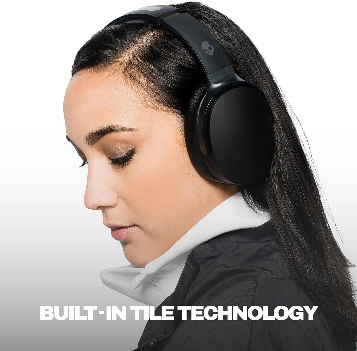 Wireless Over-Ear Bluetooth Headphones with Active Noise Cancelling, 22 Hrs Battery, Foldable Lightweight Design - True Black