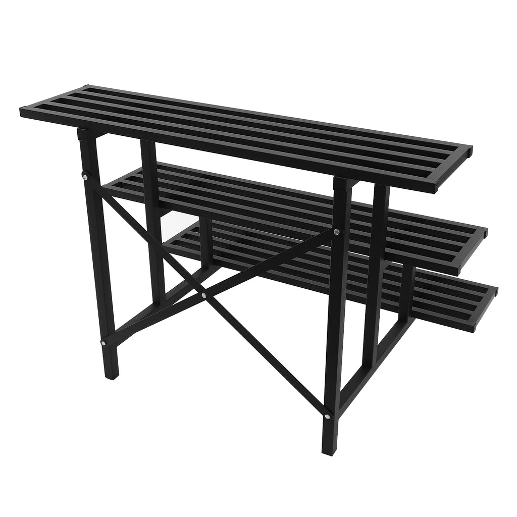 3 Tier Plant Stand, Metal Plant Rack Shelf, Indoor Outdoor Flower Pot Display Holder for Home Garden Decor
