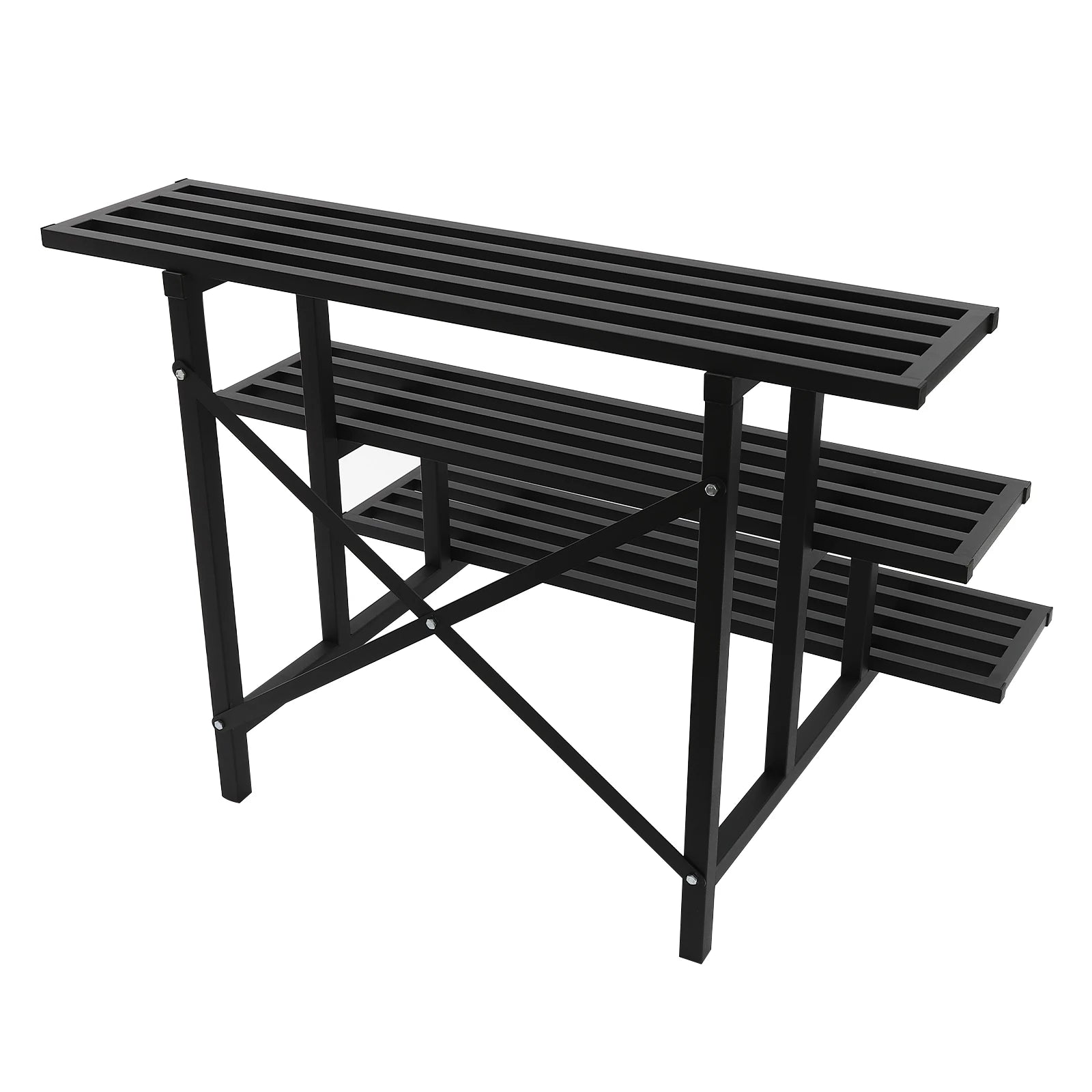3 Tier Plant Stand, Metal Plant Rack Shelf, Indoor Outdoor Flower Pot Display Holder for Home Garden Decor