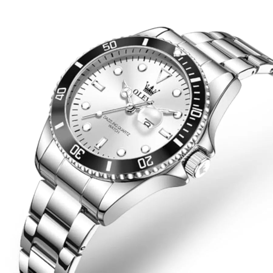 OLEVS Womens Watch Classic Dress Number Female Watches for Ladies Analog Quartz Stainless Steel Waterproof Lumius Day Date Two