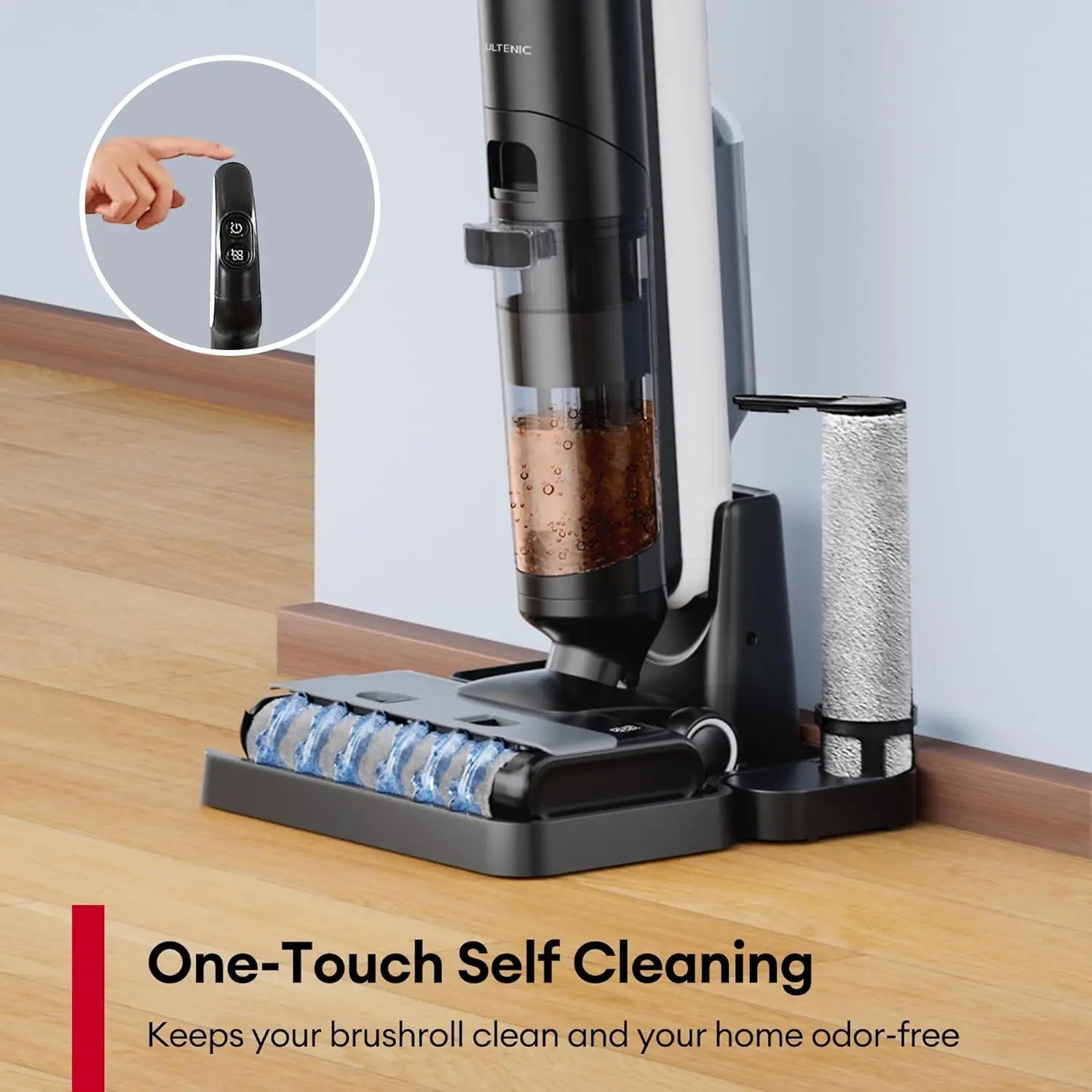 Cordless Wet Dry Vacuum Mop Combo with Self-Cleaning, 50min Runtime, Smart Detection for Hard Floors