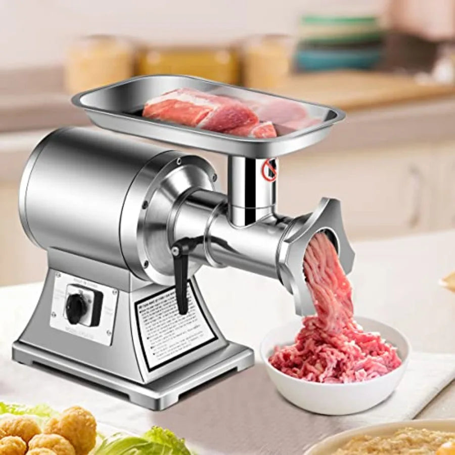 Commercial Meat Grinder 1.5 HP 1100W 551LB h Stainless Steel Electric Sausage Stuffer 225RPM Heavy Duty Industrial Meat Mincer