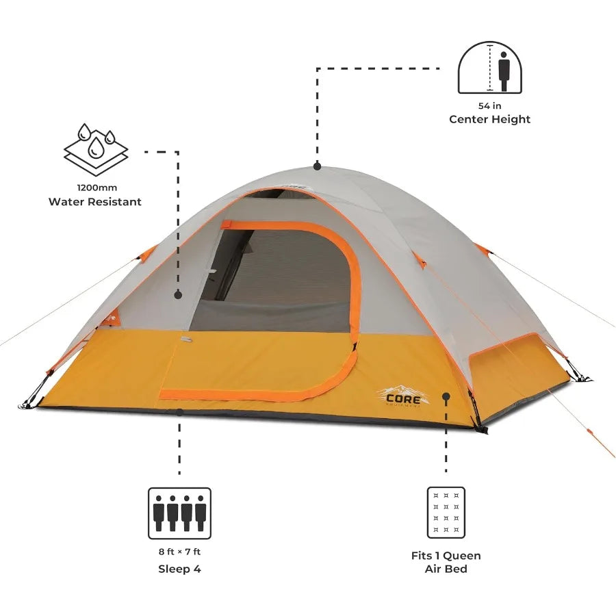 Tent for Family Camping Hiking and Backpacking 3 Person/ 4 Person/ 6 Person/ 9 Person Person Dome Camp Tents with Included Tent