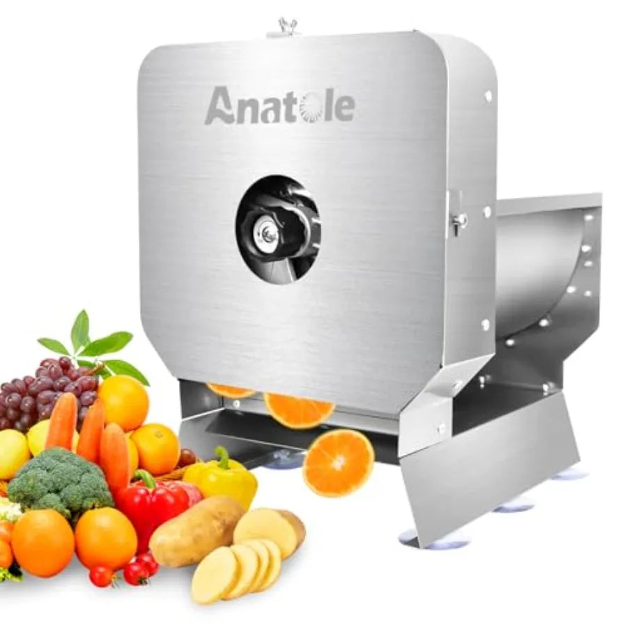 Electric Vegetable Slicer Commercial Fruit Cutter Stainless Steel 0-0.4'' Thickness Adjustable with Manual Mode for Tomato Onio