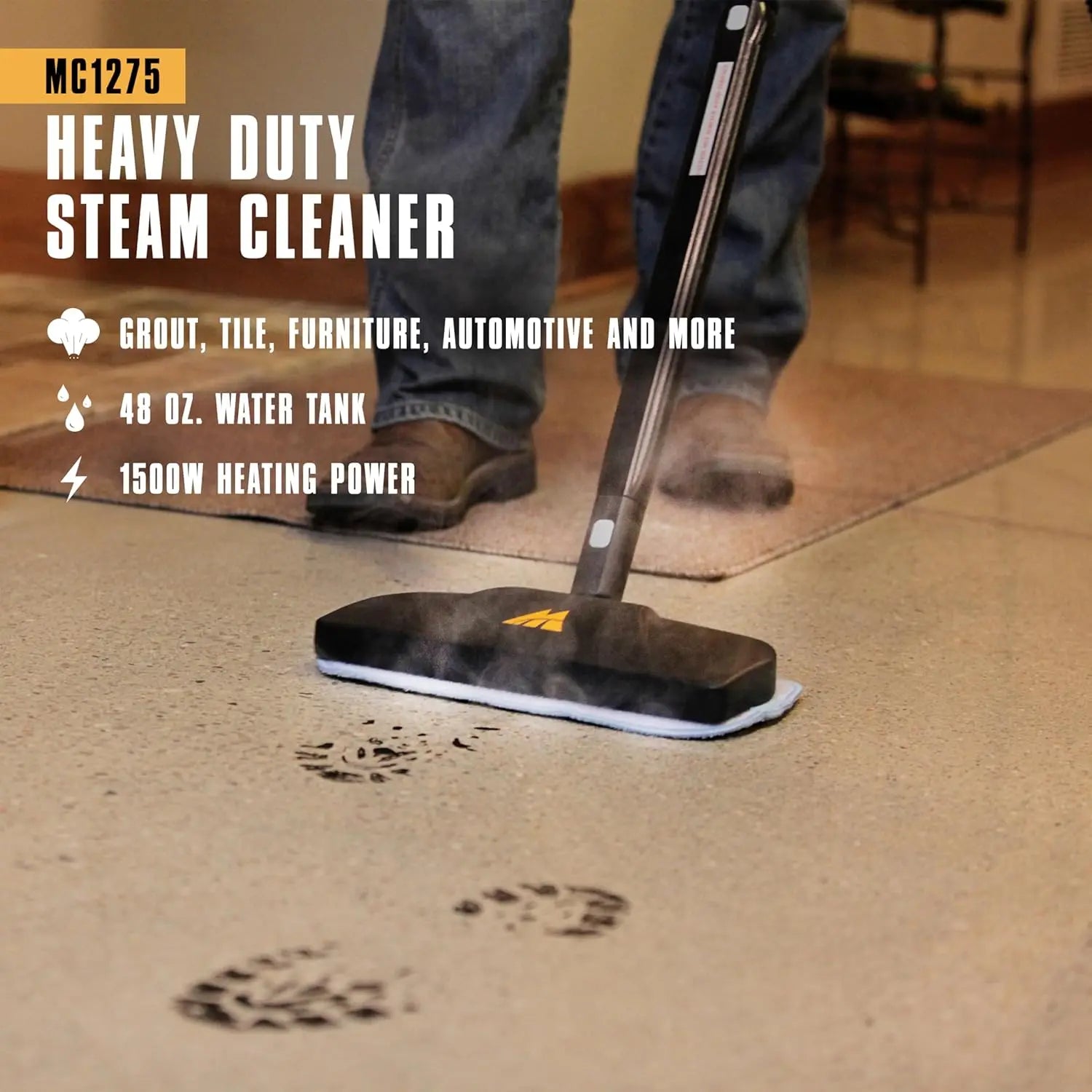 Heavy-Duty Steam Cleaner with 45-Minute Runtime and 18 Accessories for Home, Tile, Grout, Carpet, Furniture, and Car Detailing