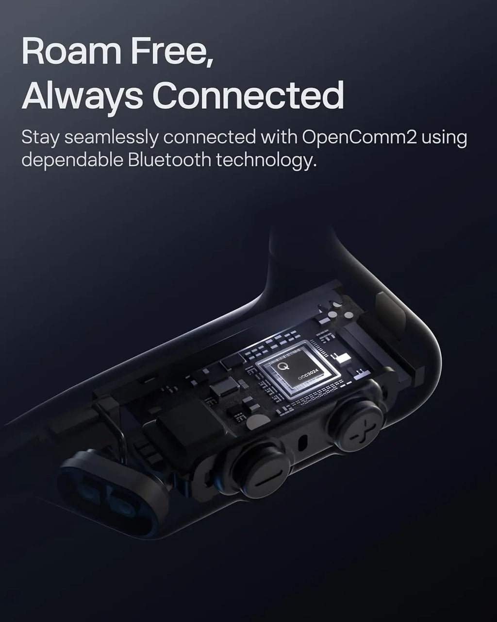 2025 Upgrade Open-Ear Bone Conduction Headphones, Wireless Bluetooth with Noise Canceling Mic, 16H Talk Time for Work Calls