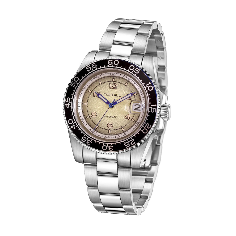 TOPHILL Men's  Automatic Mechanical Watch 41mm Sapphire Glass Luminous 30m Waterproof with Miyota 2813 Calendar Movement TD006G