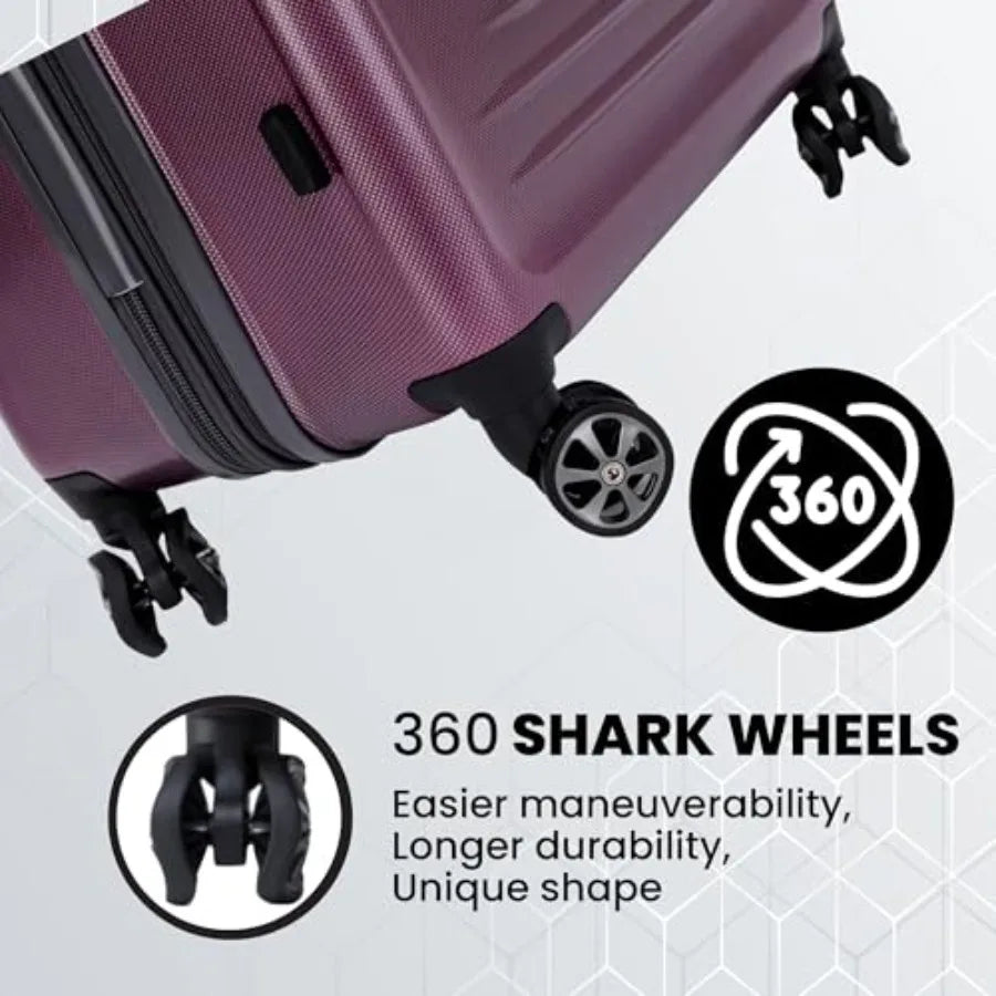 Rails 29 Inch Expandable Hardside Checked Suitcase for Travel Polycarbonate Black Lightweight with 360 Spinner Wheels and TSA A
