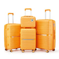 Luggage Sets 4 Piece 14/20/24/28 PP Lightweight Durable Expandable Suitcase for Travel, Black, Scratch-Resistant Surface and Sm