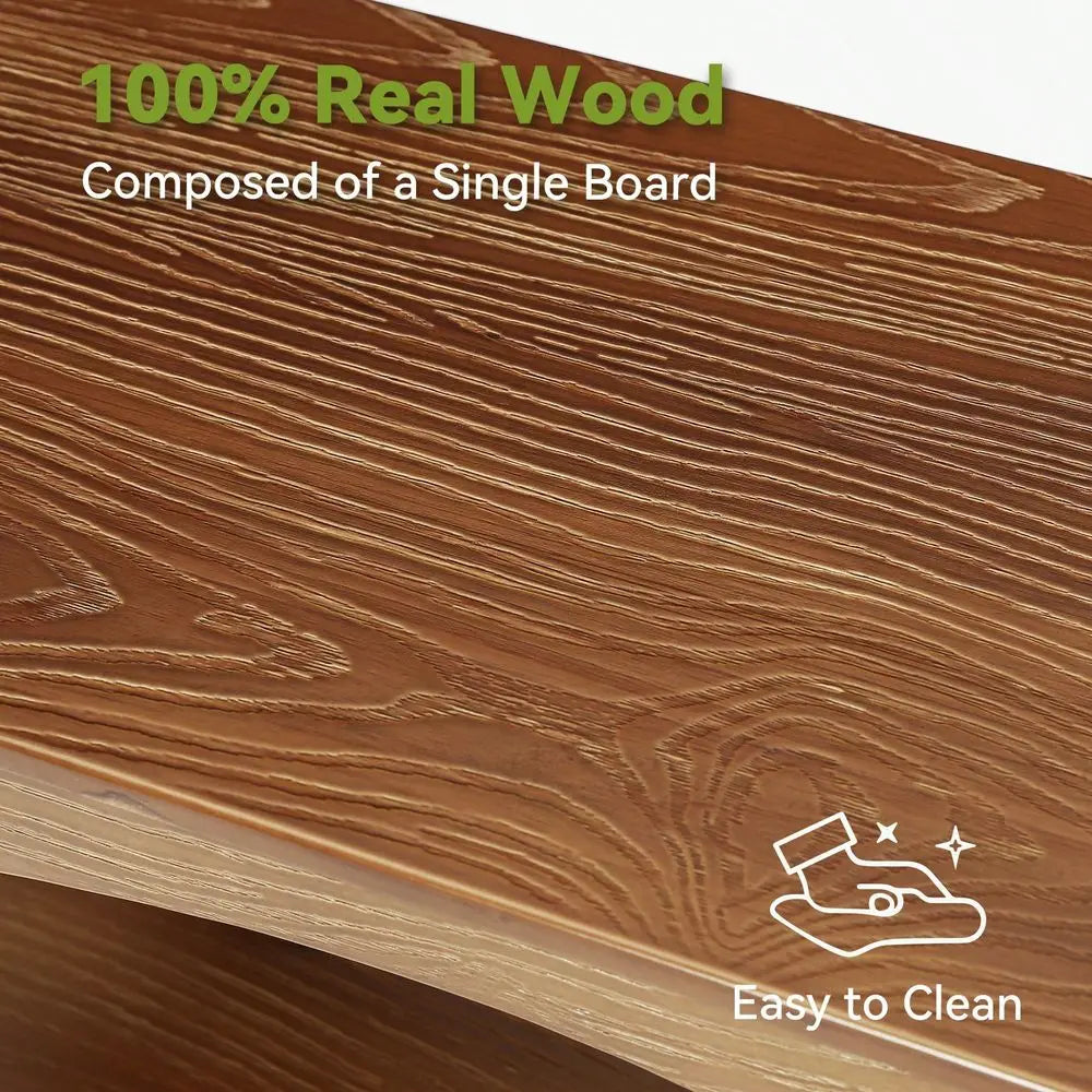 3Tier Solid Wood Accent Table, Narrow Side Table With Storage For Small Spaces, Slim End Table For Living Room Bedroom
