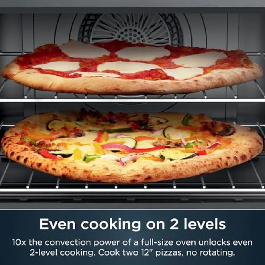 Air Fryer Toaster Oven Combo 10-in-1 Smart XL Countertop Oven Baking up to 20 Cookies Fits up to 12lb Turkey Pizza Toast Bake D