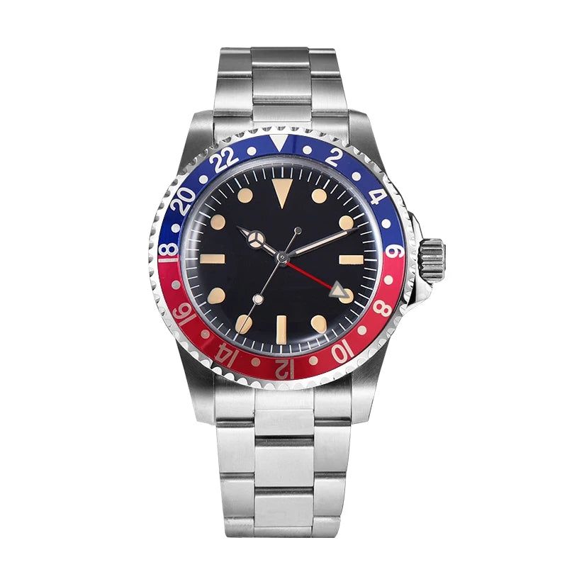 Custom LOGO Name NH34 Watch Luxury Vintage NH34Dial Mechanical Automatic Movement Waterproof Stainless Steel Wristwatch for Man
