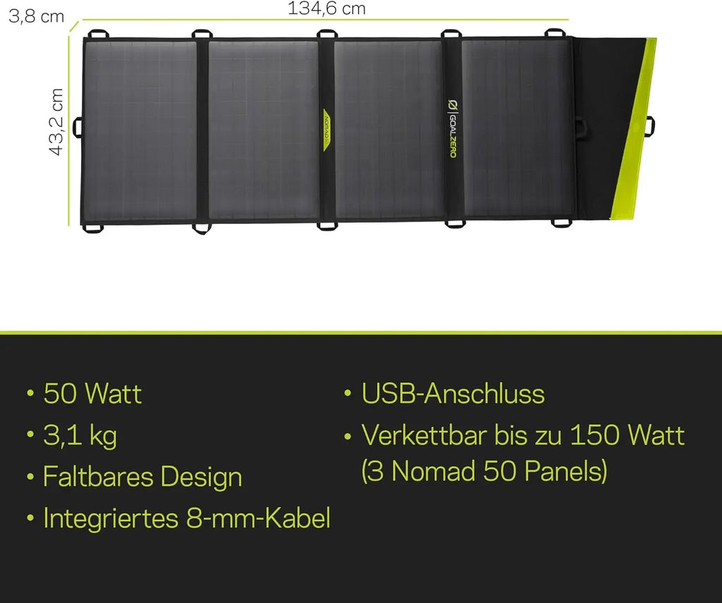 Foldable 50W Solar Panel with USB Port, Portable Charger for Power Generators and Banks, Lightweight 18-22V