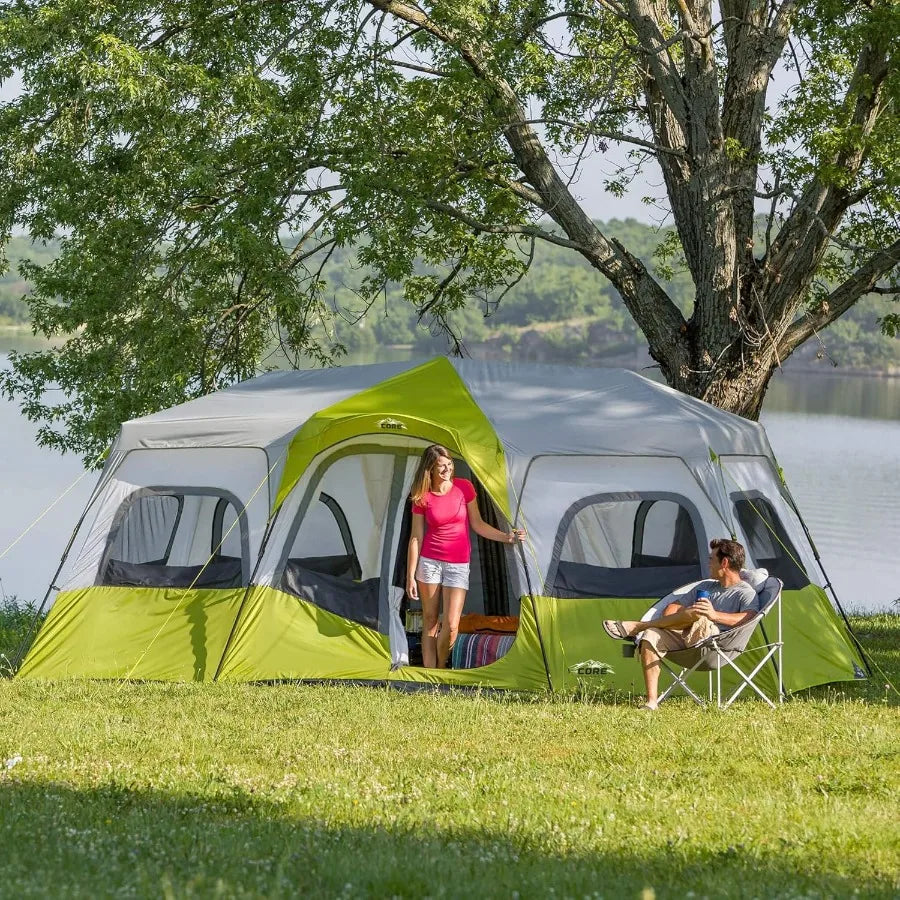 Instant Cabin Tents 6 Person/ 9 Person/ 10 Person/ 12 Person Family Cabin Multi Room Pop Up Tents Car Camping Included Storage