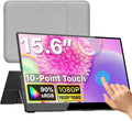15.6" Portable Monitor for Laptop, USB-C HDMI, FHD 1080P, Built-in Speakers, Travel Second Screen for Work & Gaming