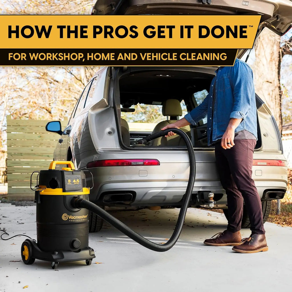 8 Gallon Wet/Dry Vacuum with Self-Cleaning Filter, 4.5 HP Motor for Powerful Suction and Easy Cleaning