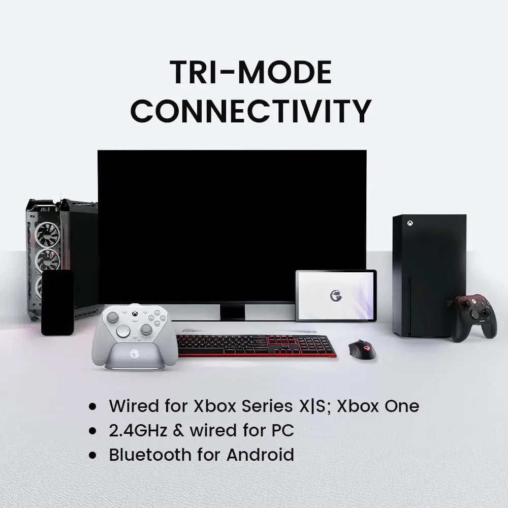 Pro Wired Controller for Xbox Series X|S, Xbox One & PC, Wireless for PC & Android with TMR Sticks, Hall Triggers, 1000Hz, White (Renewed)