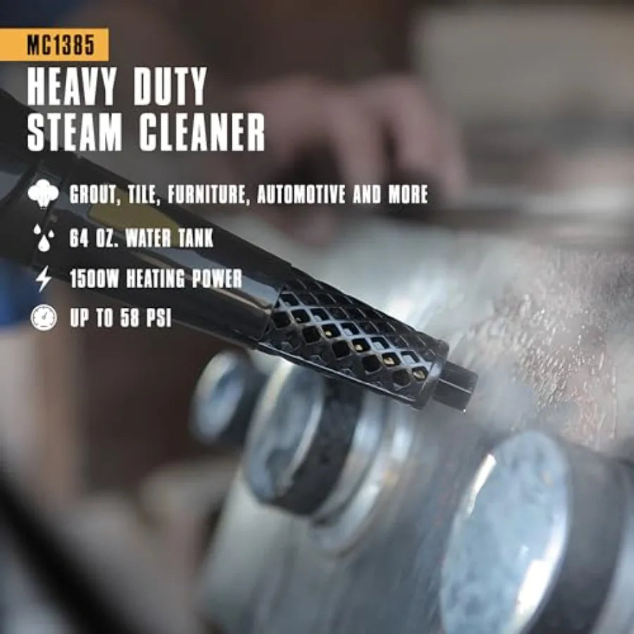 Deluxe Canister Steam Cleaner 2-Hour Runtime Chemical-Free with 23 Accessories Mop Head Brushes More for Home Tile Carpet Furni