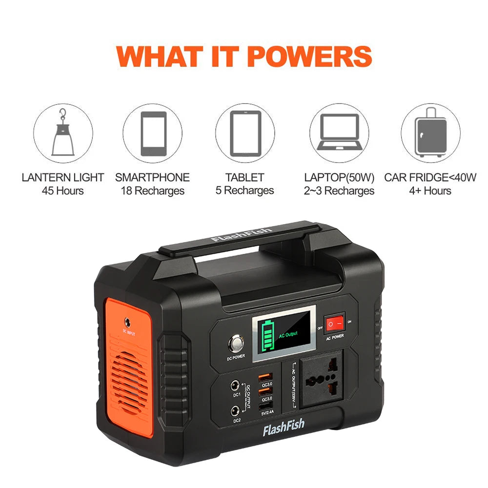 Flashfish E200 Portable Power Station 40800mAh/151Wh Solar Generator 200W Battery Power Station With 3 Charging Modes for Home